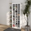 HOMCOM 71" Narrow Shoe Cabinet for Entryway, Tall Shoe Rack Storage Organizer with 3 Heights of Open Cubes for 36 Pairs of Shoes for Hallway, White - 3 of 4