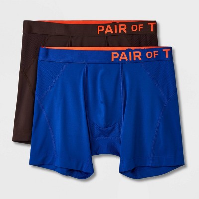 Pair Of Thieves Men's Supercool Boxer Briefs 2pk - Brown/blue S : Target