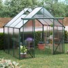 VYNXARIA 8*6FT Green Double Door Polycarbonate Greenhouse Raised Base and Anchor Aluminum Heavy Duty Walk-in Greenhouses in All Season - 2 of 4