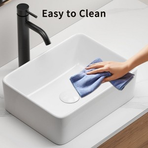 Hrinhom 15.8"W Bathroom Vanity Sink,Modern Ceramic Wash Basin Without Faucet - 1 of 4