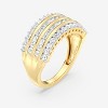 GILDED Statement Ring Band in 14KT Gold Plated and 925 Sterling Silver for Women with 1 Carat Lab Grown Diamond, Anniversary Wedding Band Rin, Size 7 - 2 of 4
