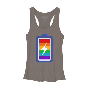Adult Design By Humans Pride Charging Battery By PINHEAD66 Racerback Tank Top - 1 of 2