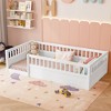 CAVINAS Twin/Full Size Modern Bed Frame with Heigh Guardrails,Pine Wood Floor Bed for Kids Room,Playroom - 2 of 4