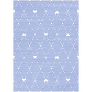 Nourison Washable Imagination Argyle Bows Non Skid Woven Area Rug Blue - 1 of 4