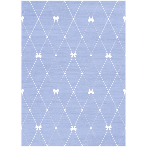 Nourison Washable Imagination Argyle Bows Non Skid Woven Area Rug Blue - image 1 of 4