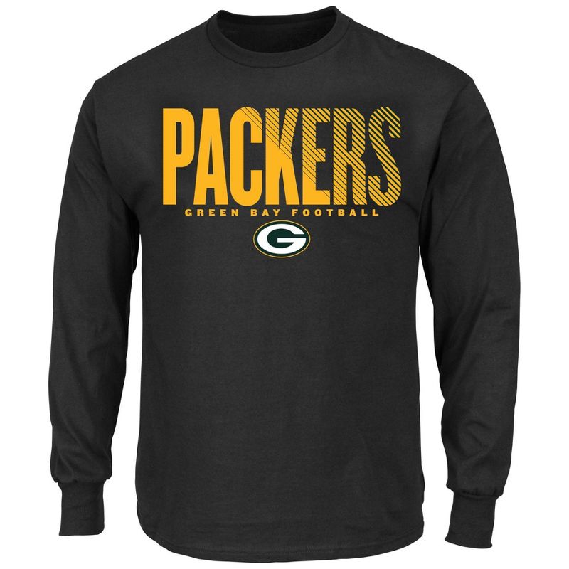 NFL Green Bay Packers Black Long Sleeve Core Big &#38; Tall T-Shirt, 1 of 4