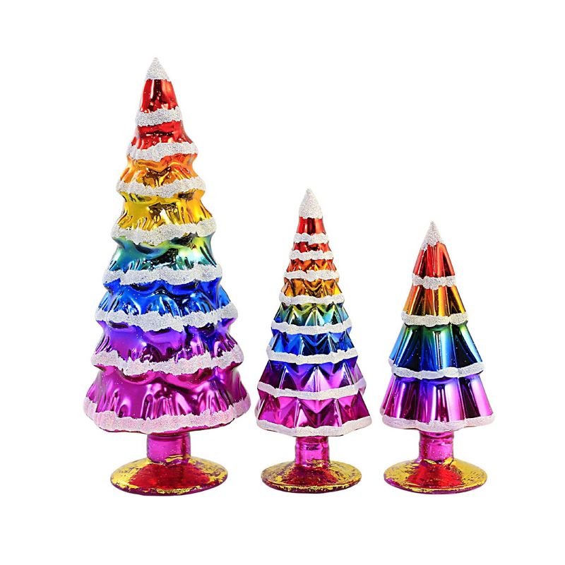 Cody Foster 7.0 Inch Small Rainbow Hue Trees Easter Spring Lgbtq Decorate Decor Village Mantle Tree Sculptures, 3 of 4