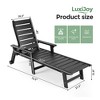 HAPPATIO Outdoor Lounge Chair, HDPE Chaise Lounge 5-Level Adjustable Backrest, Pool Lounge Chair with Wheels and Cup Holder - 2 of 4