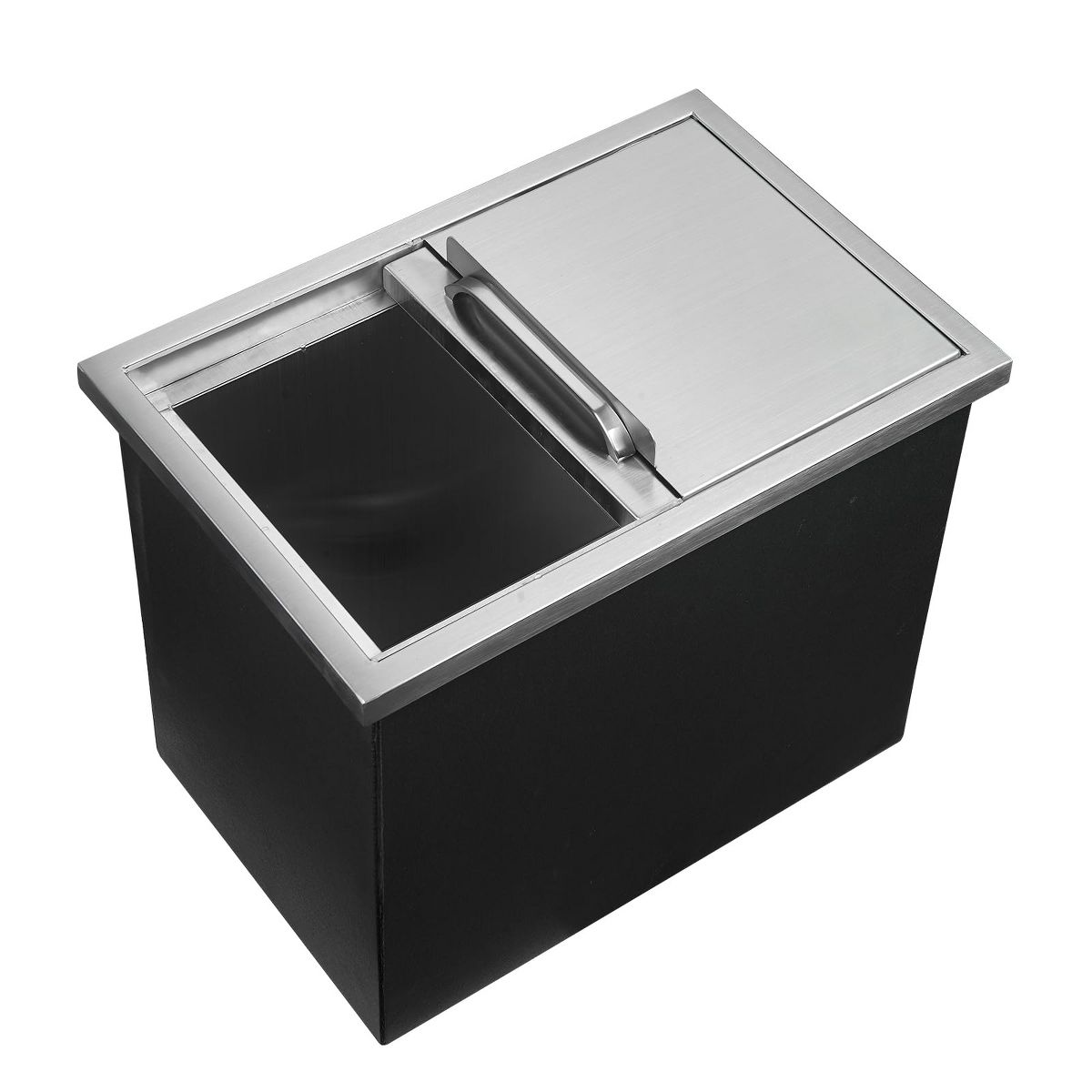 Underbar Ice Chest Stainless Steel with Lid, Large Insulated Ice Storage with Drain System for Commercial Bar Pub Restaurant