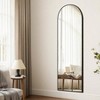Arched Full Length Mirror 56 Inchx 15 Inch Standing Body Mirror Wall with Aluminum Alloy Frame Black Bedroom Living Room Dressing Room - 3 of 4
