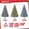 6ft Pre-Lit Premium Snow Flocked Artificial Christmas Tree W/1000 Branch Tips & 250 Multicolored LED Lights - 4 of 4