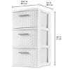 3/4 Drawer Weave Tower, Plastic Decor Drawers with Pull Handles - 2 of 4