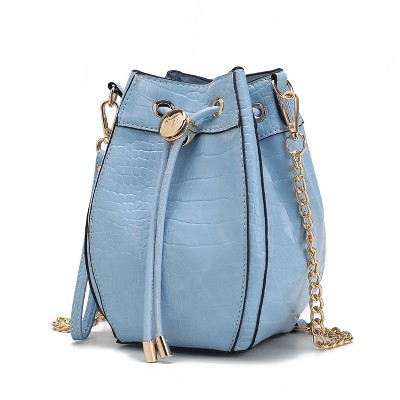 MKF Collection Cassidy Crocodile Embossed Vegan Leather Women’s Hobo Bucket Bag by Mia K