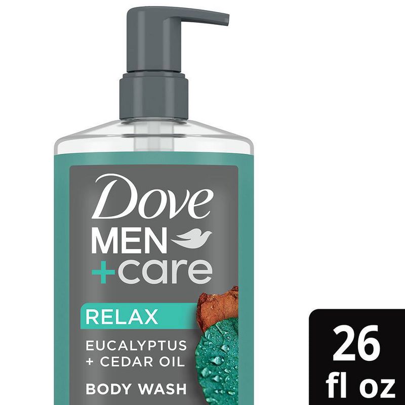 Dove Men+Care Relax Plant Based Body Wash - Eucalyptus &#38; Cedar Oil - 26 fl oz, 1 of 11