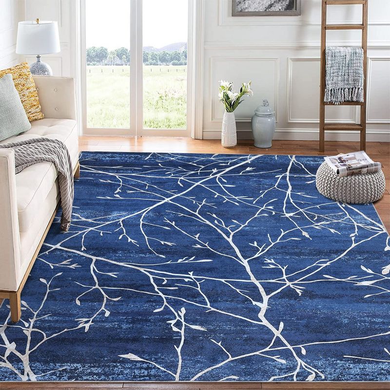 Area Rug Modern Branch Pattern Machine Washable Area Rug, 1 of 8