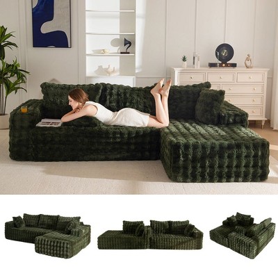 MAXYOYO 104" Modular Sectional Sofa Couch, with L-Shape Chaise, Modern Boneless Couch for Living Room, No Assembly Required