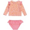 RuffleButts Toddler Girls UPF50+ Skirted Flutter Long Sleeve Rash Guard Bikini - 2 of 4