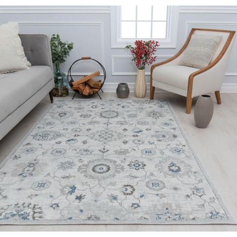 Rugs America Silas Sm20e Silver Lining Abstract Vintage Gray Area Rug ...