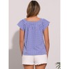 INSPIRE CHIC Women's Summer Square Neck Gingham Cap Sleeve Blouses - 3 of 4