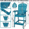 Outdoor Adirondack Barstools with Connecting Tray, Tall Adirondack Chairs Bar Chairs, Bar Height Adirondack Chairs Set of 2 - 2 of 4