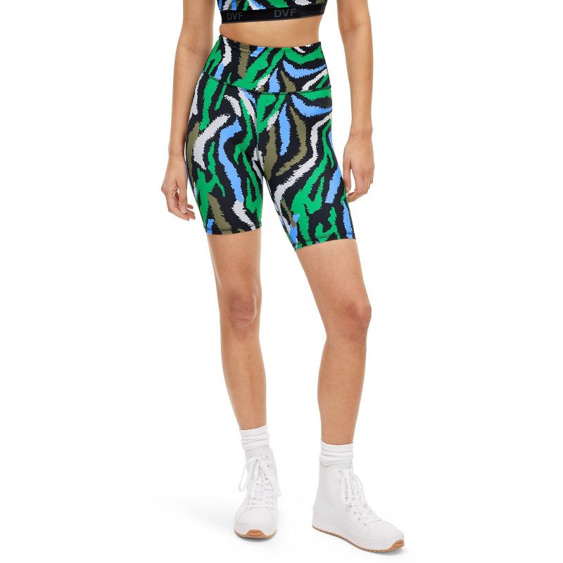 Women's Disco Zebra Green Bike Shorts - DVF for Target, 1 of 11