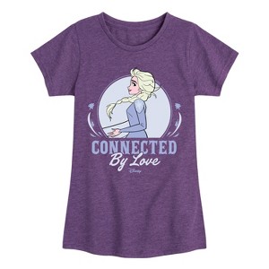 Girls' - Frozen 2 - Connected By Love Elsa Fitted Short Sleeve Graphic T-Shirt - 1 of 4