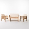 ELJGET Patio Furniture 4 Piece Acacia Wood Outdoor Conversation Sofa Set with Table & Cushions Porch Chairs for Garden, Deck, Backyard - 4 of 4