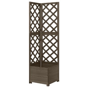 VidaXL Corner Trellis Planter Gray 15.7Inchx15.7Inchx59Inch Solid Fir Wood - 1 of 4