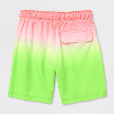 Cat & Jack Boys' Ombre Swim Trunks - Cat & Jack™ Coral Bliss/Lime M — фото 3