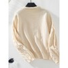 Coolmee Women's Casual Women Long Sleeve Sweater Fall Ribbed Knit Pullover Loose Crewneck Cable Sweater Jumper Tops - 2 of 4