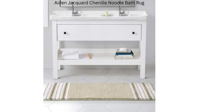 Home Aiden Jacquard Chenille Noodle Bath Rug Taupe - VCNY, 2 of 6, play video