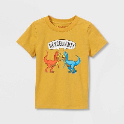 Toddler Boys' 'Rexcellent' Short Sleeve Graphic T-Shirt - Cat & Jack™ Yellow 12M