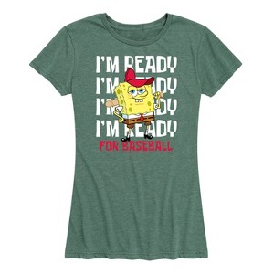 Women's - SpongeBob SquarePants - Ready For Baseball Short Sleeve Graphic T-Shirt - 1 of 4