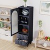 ORRD 63" Tall Storage Cabinet with Glass Door & Drawers, Dark Blue - 2 of 4