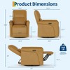 360° Swivel Leather Recliner Chair, Power Nursery Rocking Chair, Recliner Chair with Lumbar Support, USB Port & Footrest, for Living Room, Brown - 4 of 4