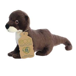Aurora Medium Eco Softies River Otter Eco Nation Eco-Friendly Stuffed Animal Brown 9.5" - 1 of 4