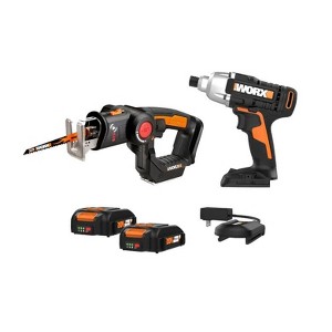 Worx WX914L 20V Power Tool Kit with AXIS Precision Cutting Jigsaw Drill Driver& 1/4 Inch Impact Driver (Batteries & Charger Included) - 1 of 4