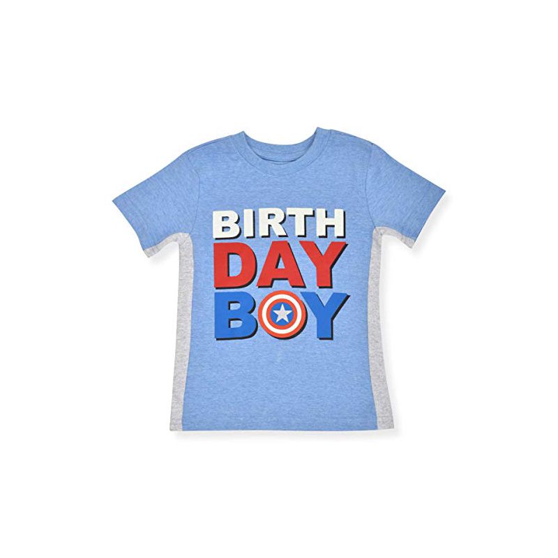Marvel Boy's Captain America Shield Birthday Boy Party Shirt for kids, 1 of 2
