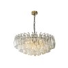 ALOADECOR 28'' Midcentury Modern Murano Glass Round Chandeliers 6-Light Handblown Glass Aged Bronze Pendant Light Fixture For Dining Room - 3 of 4