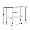 Flash Furniture Rawcliffe Portable Prep and Work Table with NSF Certified 18 Gauge Stainless Steel Top Shelf, Galvanized Steel Undershelf and 4 Caster - 4 of 4