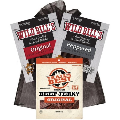 Wild Bill's Multi-Brand 3-Piece Jerky Sampler (3 assorted 3oz bags of beef jerky)