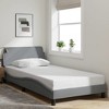 vidaXL Bed Frame with Headboard Light Gray 39.4 in.x74.8 in. Twin Fabric - 3 of 4