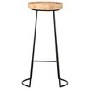 vidaXL Bar Stool Set of 2 Natural, Black - 3 of 4