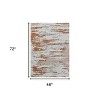 HomeRoots 4' X 6' Gray and Brown Abstract Printed Washable Non Skid Area Rug - 3 of 4