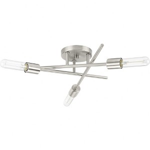 Progress Lighting Astra 3-Light Semi-Flush Mount Ceiling Light, Brushed Nickel, No Shade - 1 of 3