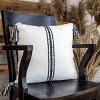 18X18 Inch Hand Woven Pillow Black Cotton With Polyester Fill - Foreside Home & Garden - 2 of 4
