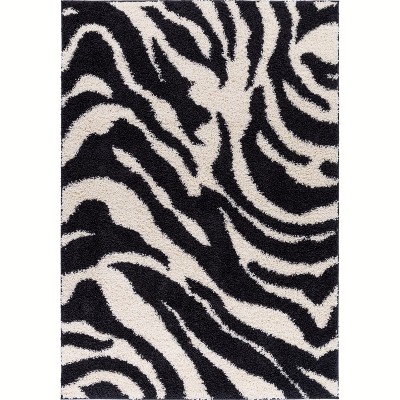 Well Woven Dulcet Leopard Modern Animal Print Black 5' x 7'2 Area Rug 
