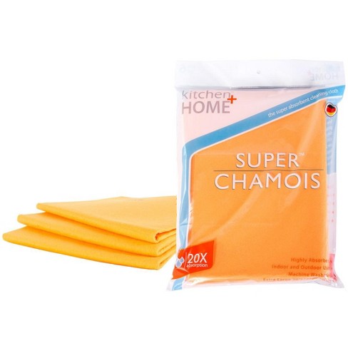 Kitchen + Home Shammy Cloths - Super Absorbent Cleaning Towels - 3 Pack