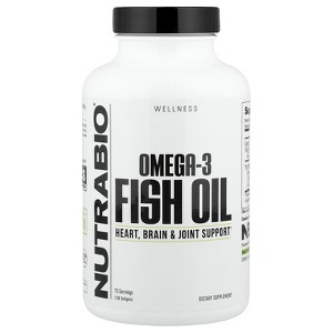 NutraBio Omega-3 Fish Oil, 150 Softgels (1,000 mg per Softgel) - 1 of 4