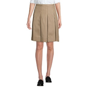 Lands' End Lands' End School Uniform Women's Solid Box Pleat Skirt Above Knee - 1 of 2